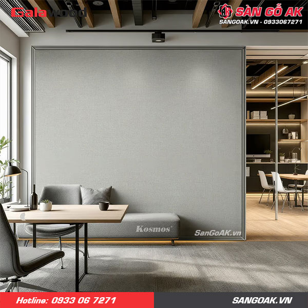 Tấm vách ngăn nhựa vân vải xám ghi Galawood VN-922